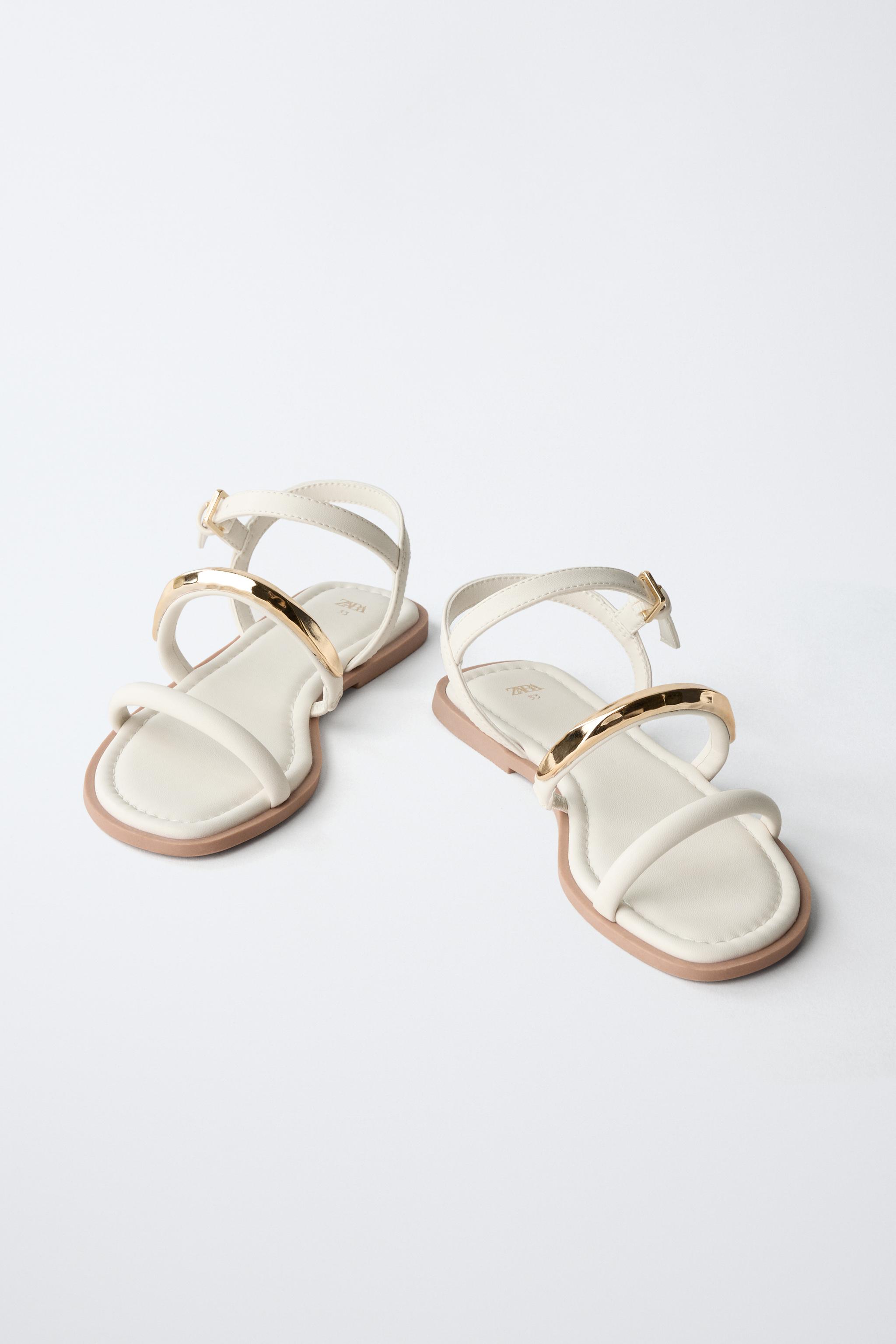 METALLIC STRAP SANDALS
